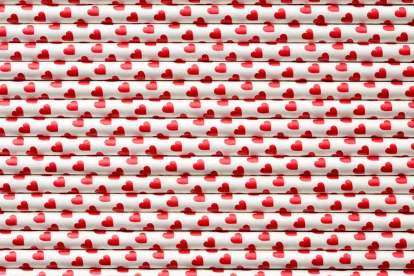 Hearts on paper straws. — Stock Photo, Image