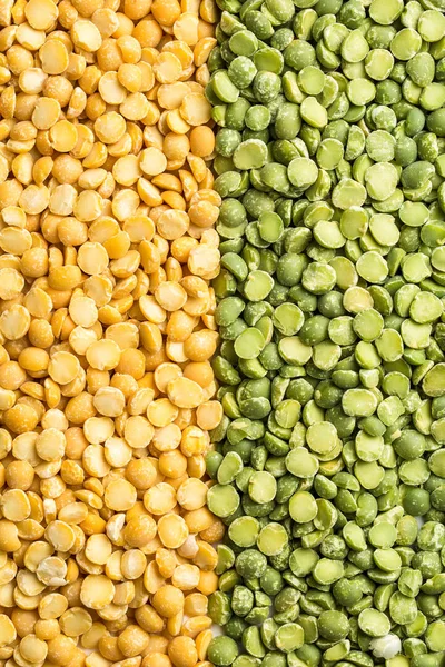 黄色と緑の分割エンドウ豆. — ストック写真