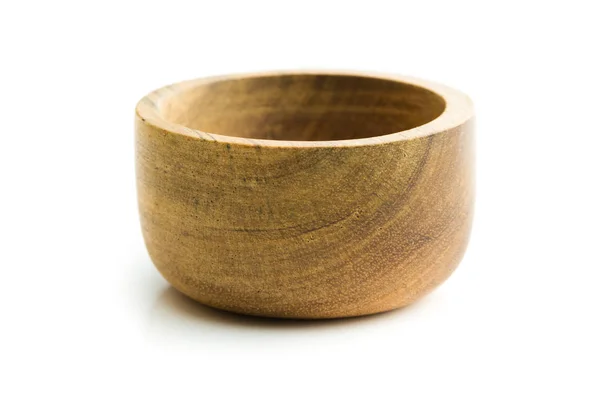 Wooden Bowl pada latar belakang putih. — Stok Foto
