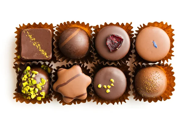 Various chocolate pralines. — Stockfoto