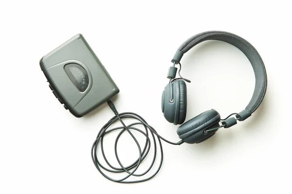 Vintage walkman and headphones. — Stock Photo, Image