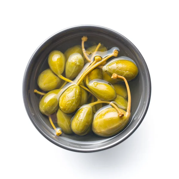 Pickled caper berries in bowl. — Stock Photo, Image