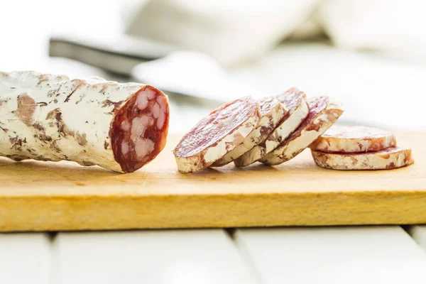 Tasty sliced salami. — Stock Photo, Image