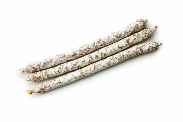 Lekkere salami met witte schimmel. — Stockfoto