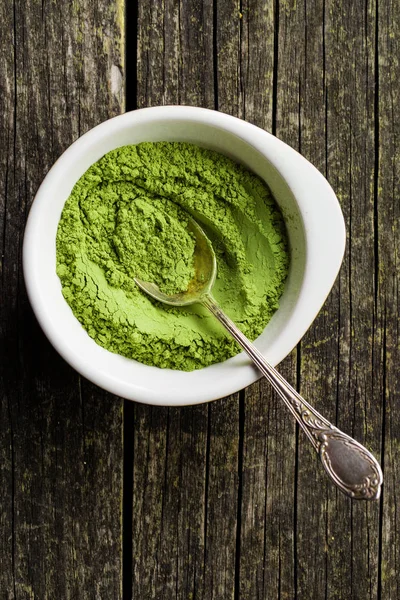 Green matcha tea powder. — Stock Photo, Image