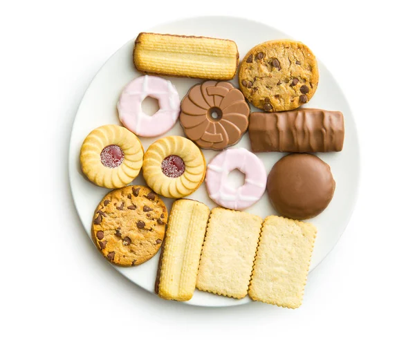 Vari biscotti dolci sul piatto . — Foto Stock