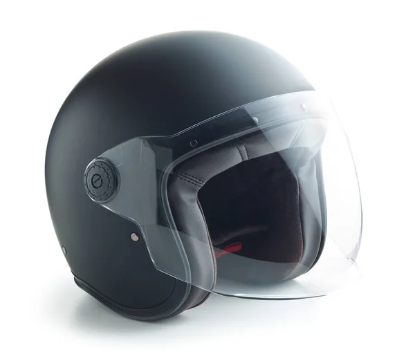 Černá motocyklová helma. — Stock fotografie