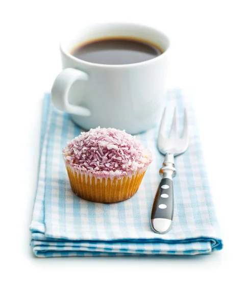 Cupcake et tasse de café . — Photo