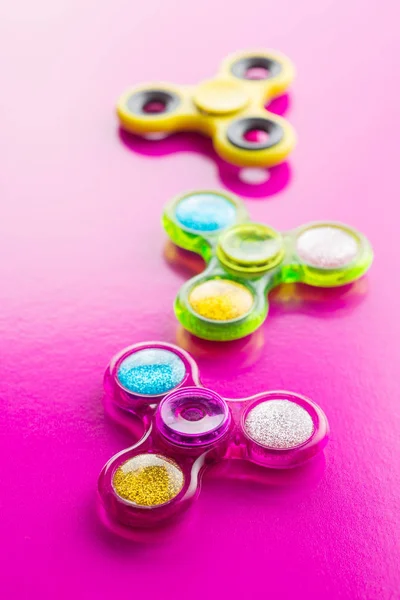 Fidget finger spinner stress. — Stock Photo, Image