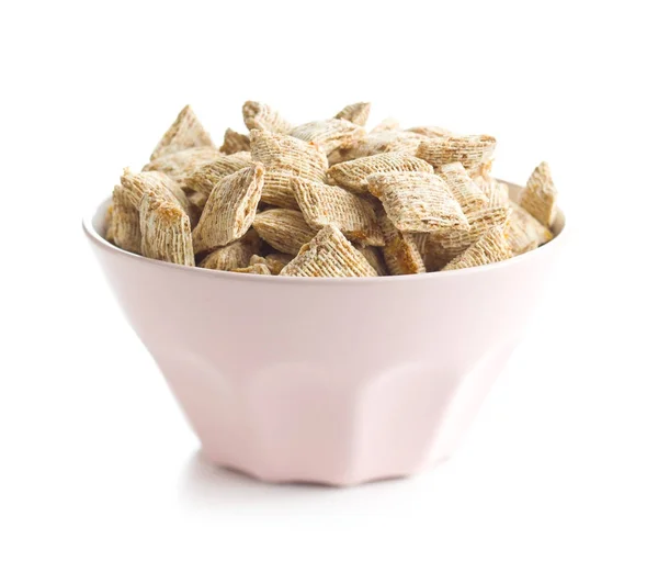 Breakfast cereal squares in bowl. — Stock Photo, Image