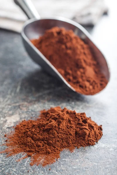 Donkere cacaopoeder. — Stockfoto