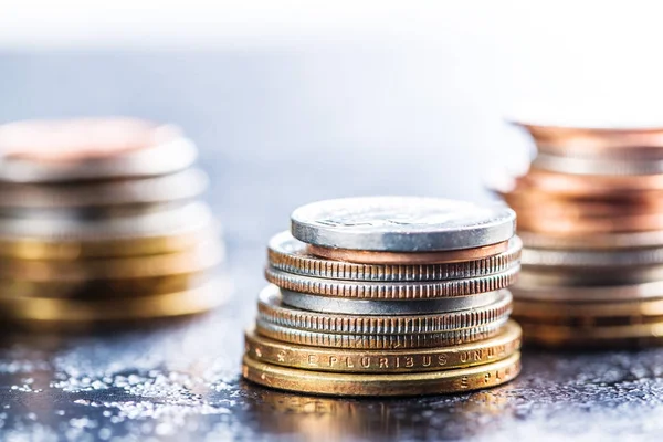 Pile of dollar coins. — Stock Photo, Image