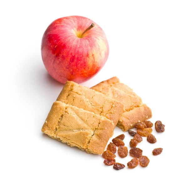 Sweet apple cookies and raisins. — Stock Photo, Image