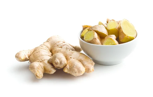 Sliced ginger root. — Stock Photo, Image