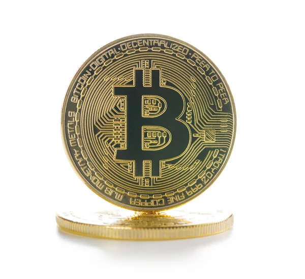 Bitcoins dorados. Criptomoneda . — Foto de Stock