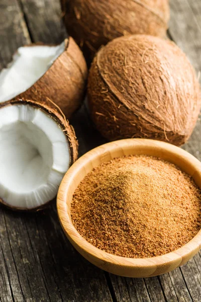 Sweet coconut sugar. — Stock Photo, Image