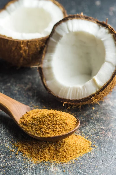 Sweet coconut sugar. — Stock Photo, Image