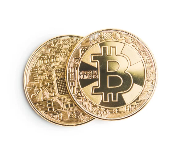 Bitcoins dorés. Monnaie de crypto-monnaie . — Photo