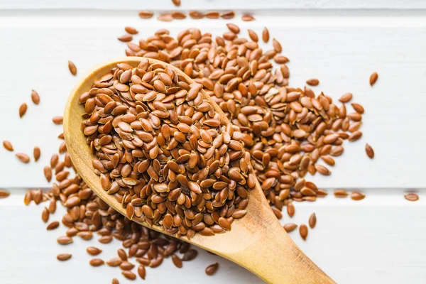 Healthy brown linseeds. — Stock Photo, Image