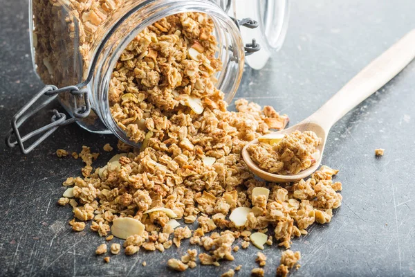 A granola reggeli gabonapelyhek. — Stock Fotó