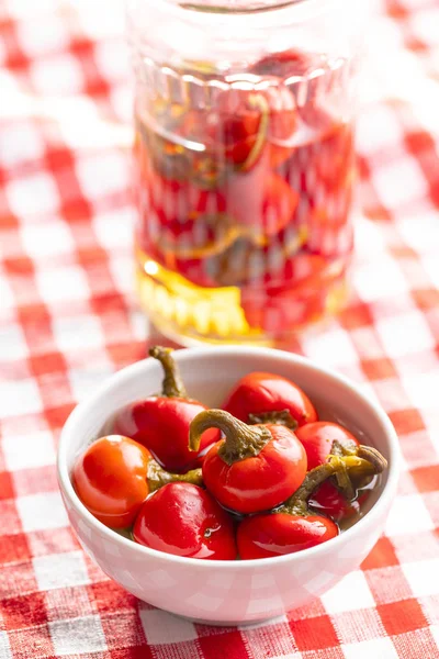 Pickled hot chili peppers. — Stock Photo, Image