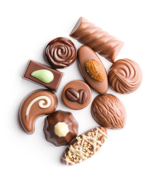 Gemengde Belgische pralines. Chocolade truffels. — Stockfoto