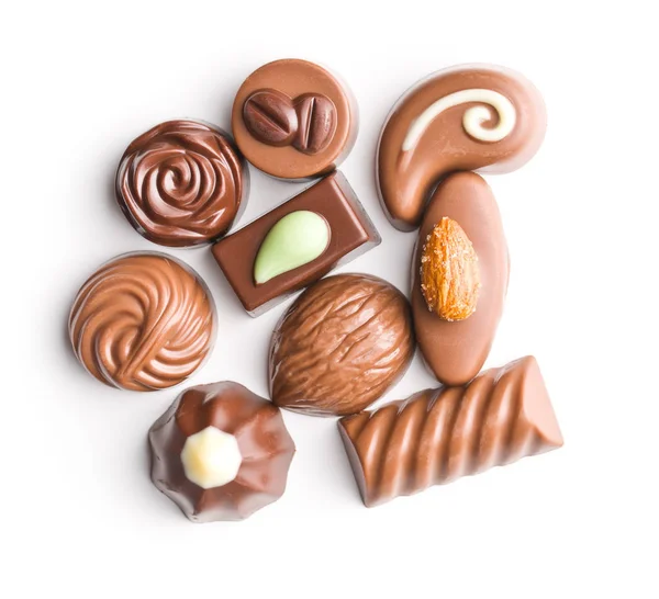 Pralinos belgas mistos. Trufas de chocolate . — Fotografia de Stock