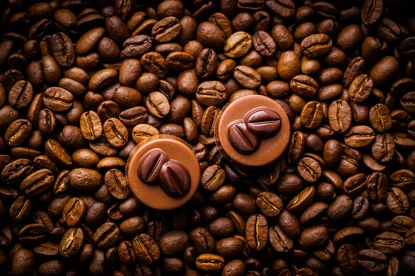 Belgische pralines met koffie smaak. — Stockfoto