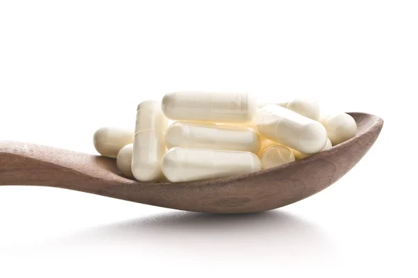 White medicine capsules. — Stock Photo, Image
