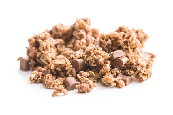 De choklad granola frukostflingor av spannmål. — Stockfoto