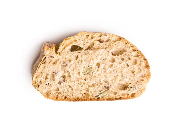 Slice Ciabatta Bread Isolated White Background — Stock Photo, Image