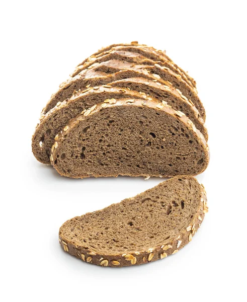 Нарізаний цільний зерновий хліб з вівсяними пластівцями . — стокове фото