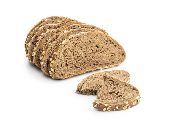 Vollkornbrot in Scheiben geschnitten mit Haferflocken. Vollkornbrot. — Stockfoto