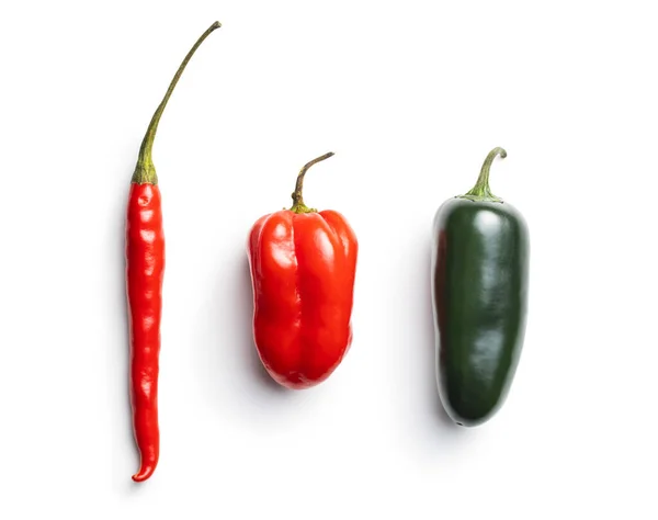 Jalapeno, Habanero und Chilischoten. — Stockfoto