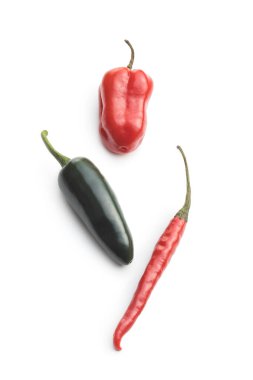 Hot jalapeno, habanero and chili peppers. clipart