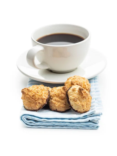 Biscoitos de coco com chocolate. — Fotografia de Stock