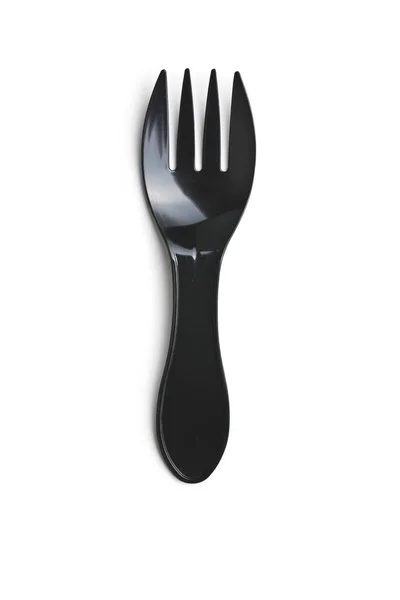 Fourchette en plastique noir — Photo
