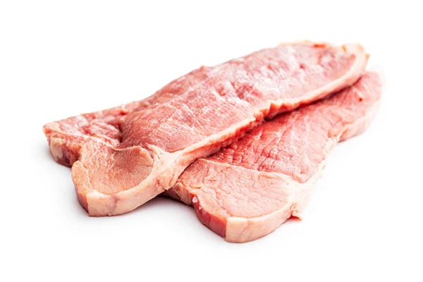 Kalvkött schnitzel. Råkött. — Stockfoto