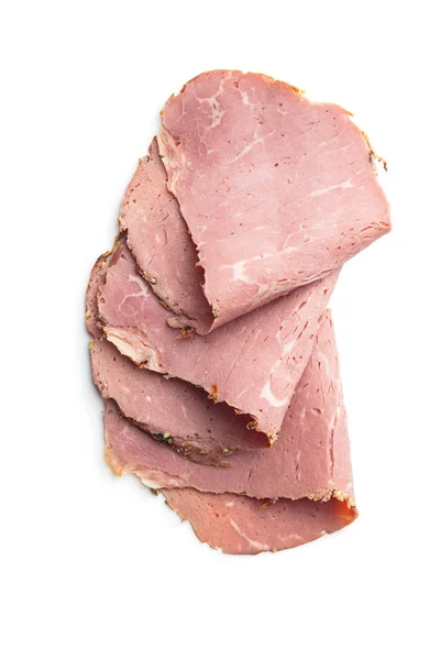 Skivad rostbiff. Smakligt färskt kött. — Stockfoto