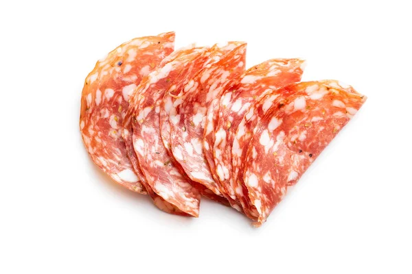 Salami tranché. Viande de saucisse . — Photo