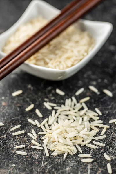 Uncooked indian long rice. — Stock Photo, Image