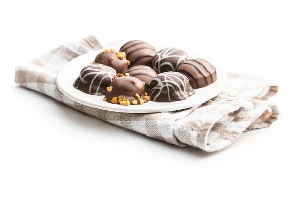 Bonbon alla pralina. Tartufi di cioccolato . — Foto Stock