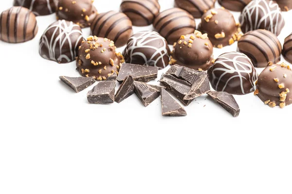 Bonbones de praliné. Trufas de chocolate . — Foto de Stock