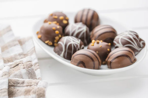 Praline bonbons. Chocolade truffels. — Stockfoto