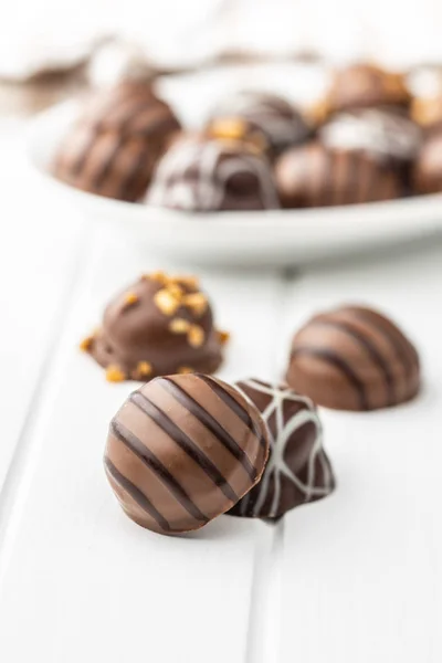 Praline bonbons. Chocolade truffels. — Stockfoto