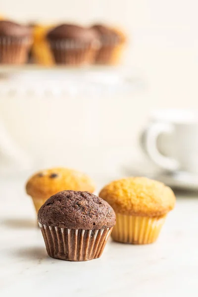 Sweet muffins. Chocolate cupcakes. — ストック写真