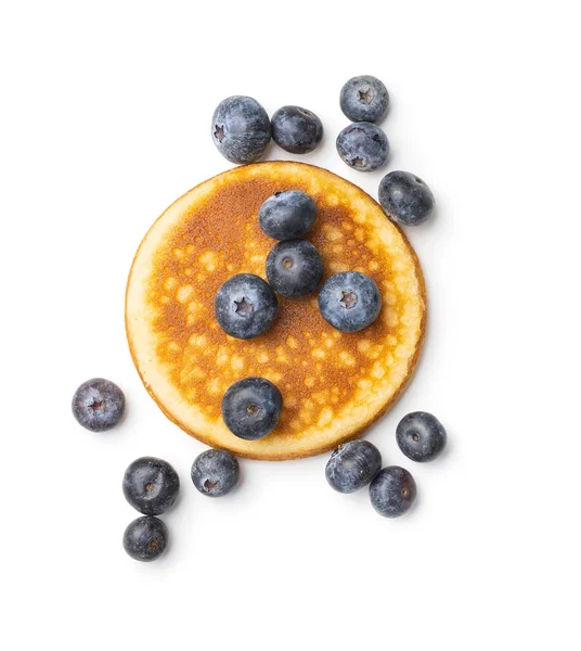 Sweet homemade pancakes and blueberries. — Stock Photo, Image