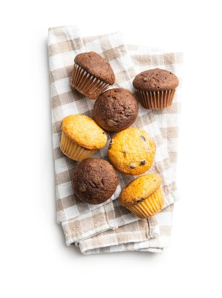 Sladké muffiny. Dortíky s čokoládou. — Stock fotografie