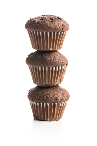 Sweet muffins. Cupcakes with chocolate. — Stok fotoğraf