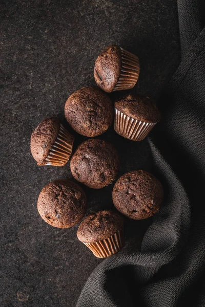 Tasty chocolate muffins. Sweet cupcakes. — Stock Photo, Image